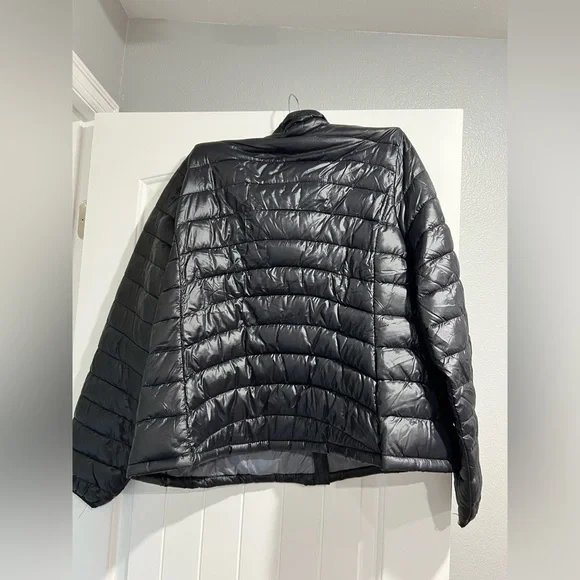 NEW NWT Old Navy black shiny thin puffer jacket‎ coat 2x XXL - Picture 2 of 9